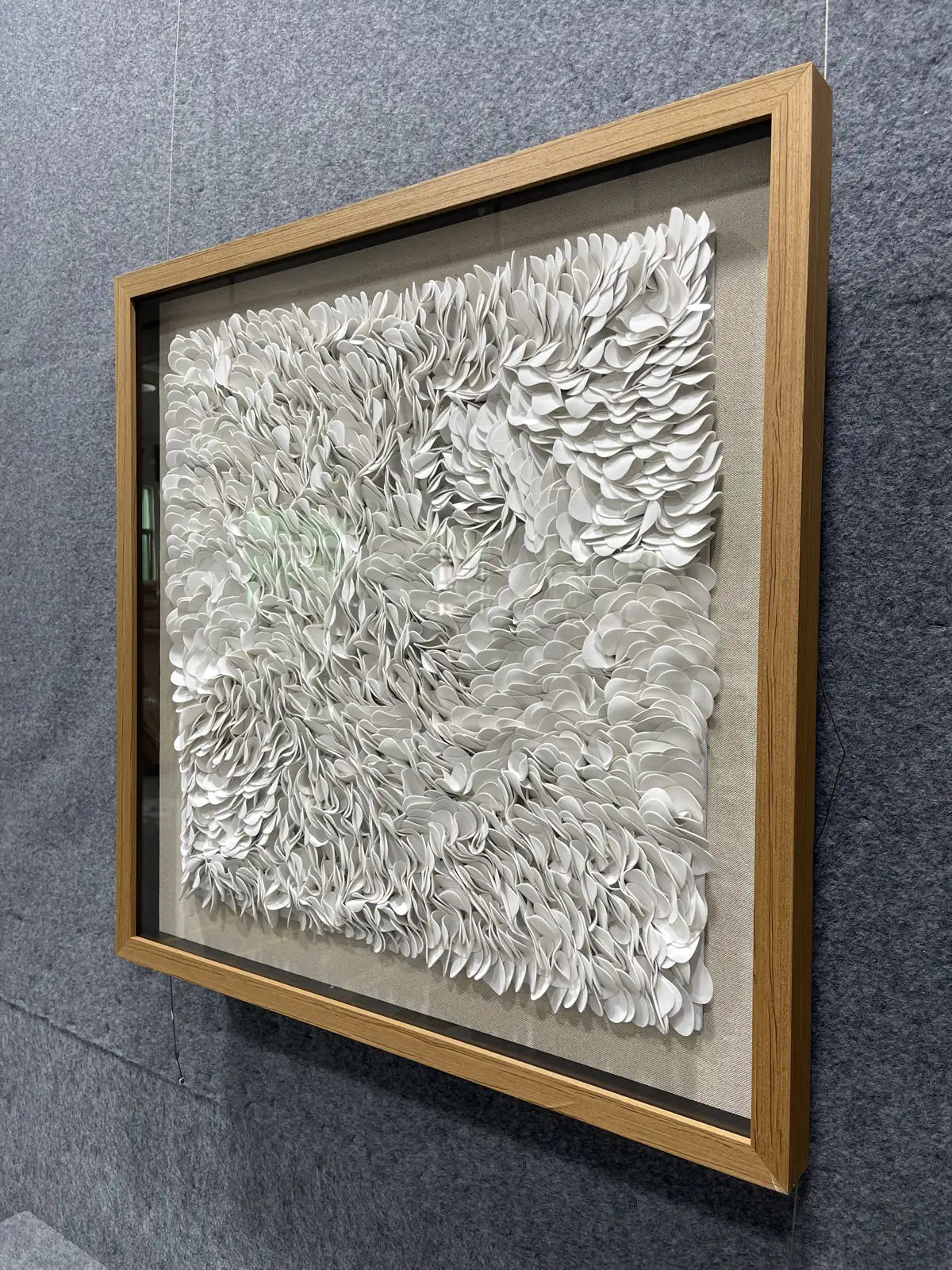 Sculpted Leather Texture Abstract Wall Decor Square Design | Art Smiley Decor UAE