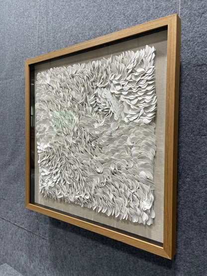 Sculpted Leather Texture Abstract Wall Decor Square Design | Art Smiley Decor UAE