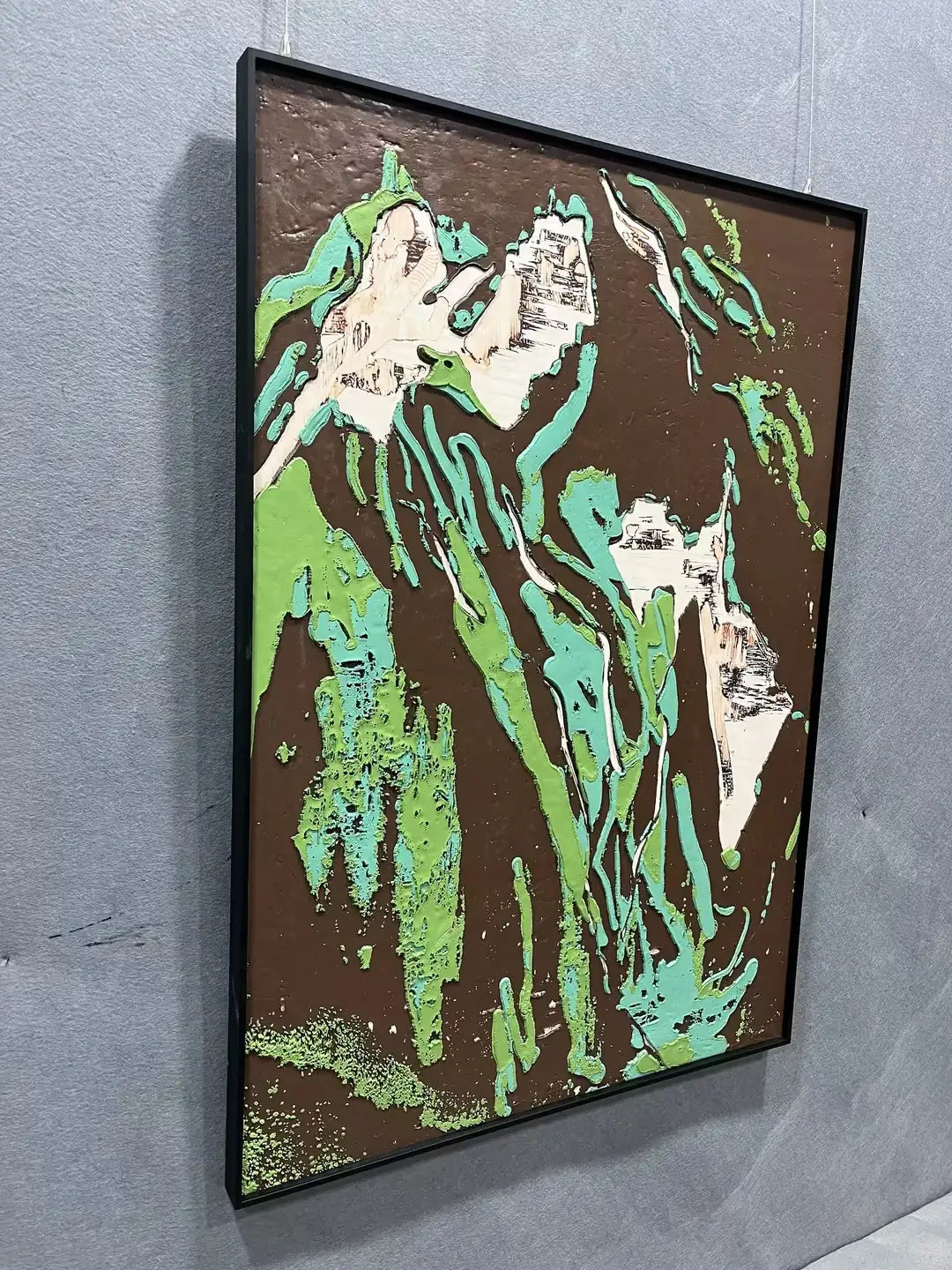 Brushstroke Hand Painted Abstract Wall Art Vertical Design | Art Smiley Decor UAE