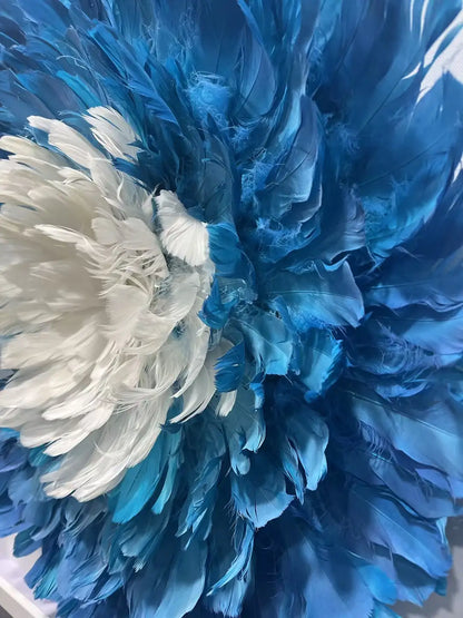 Wispy Feather Texture Contemporary Wall Art Square Design | Art Smiley Decor UAE
