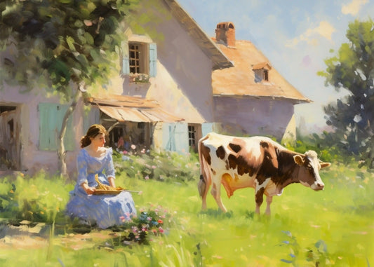 منزل ريفي ذو سقف أحمر