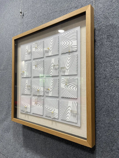 Shimmering Gold Foil Abstract Wall Art Square Design | Art Smiley Decor UAE