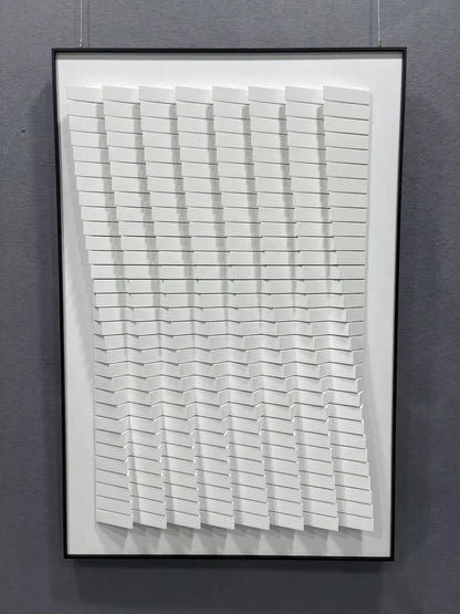 Textured Wood Carving Hand Painted Wall Art Vertical Design | Art Smiley Decor UAE