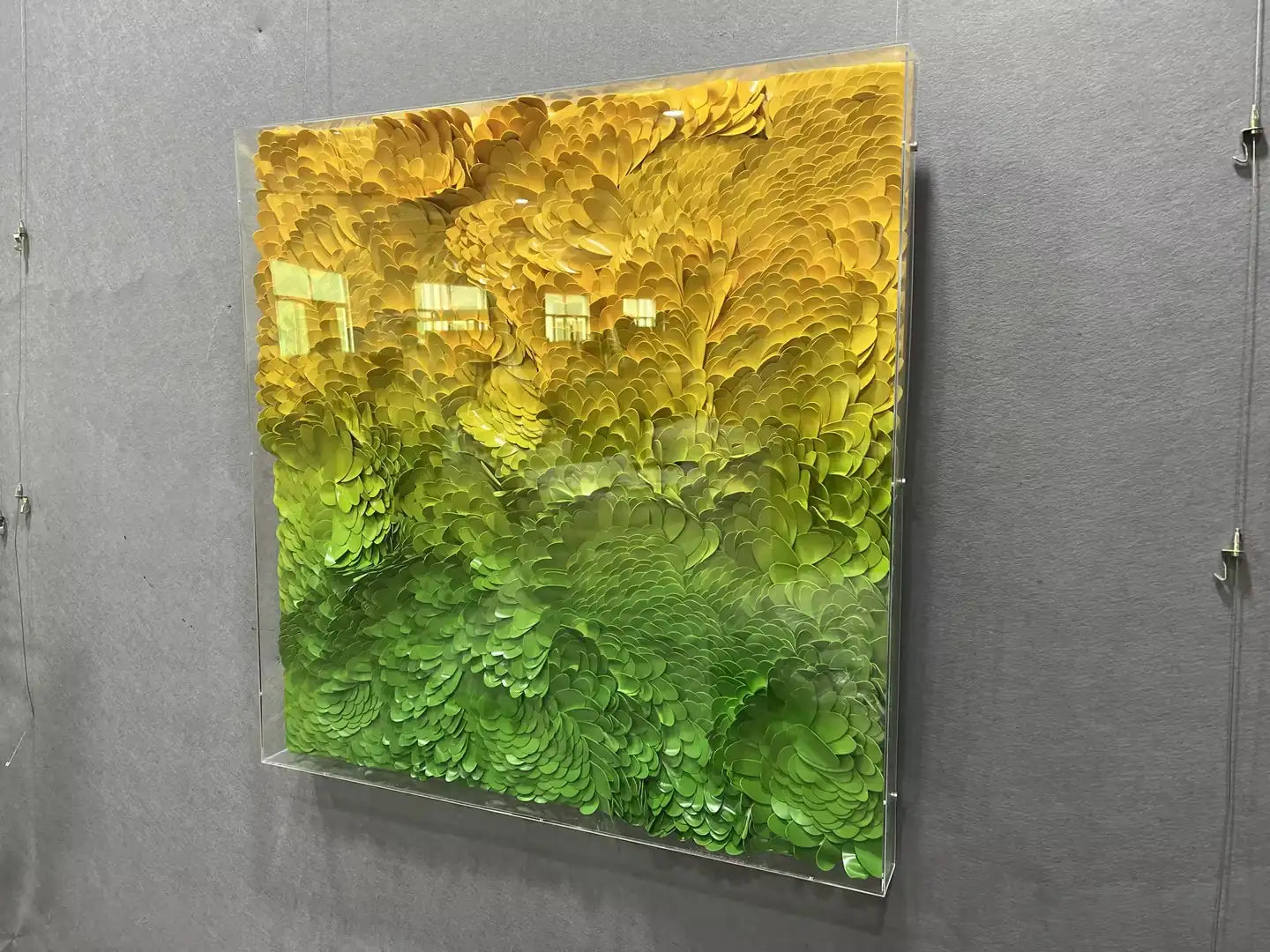 Cognac Leather Texture Abstract Wall Decor Square Design | Art Smiley Decor UAE