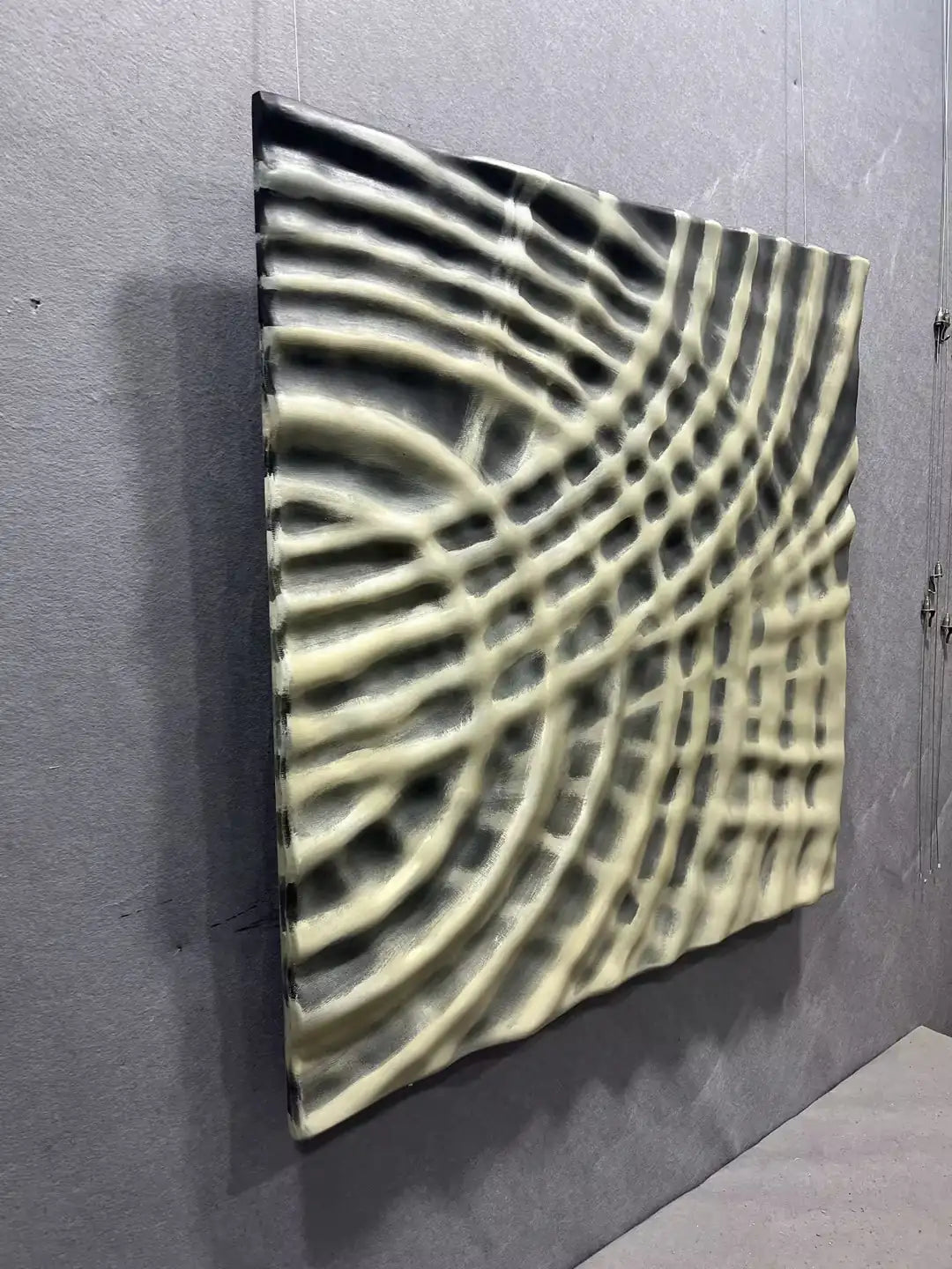 Sanded Wood Carving Hand Painted Wall Art Square Design | Art Smiley Decor UAE