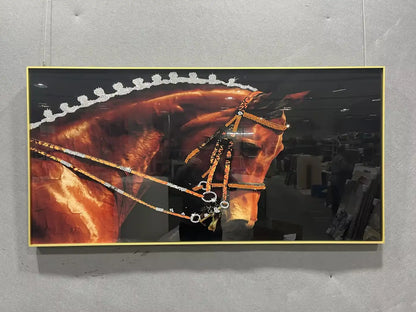 Crystal Horse Luxury Wall Art Landscape Design | Art Smiley Decor UAE