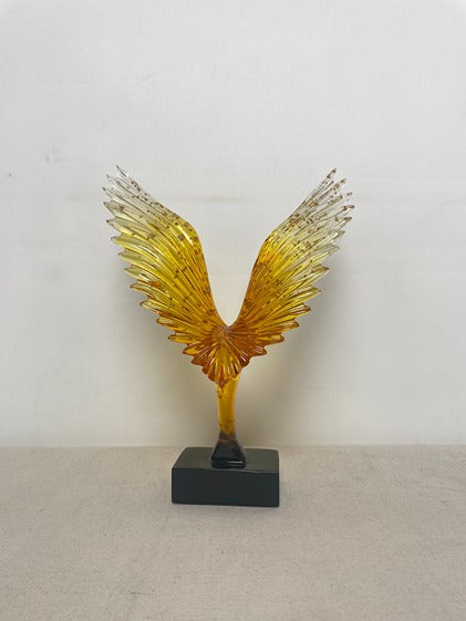 Angel Wings Gold Resin Sculpture artistic sculpture by Artsmiley