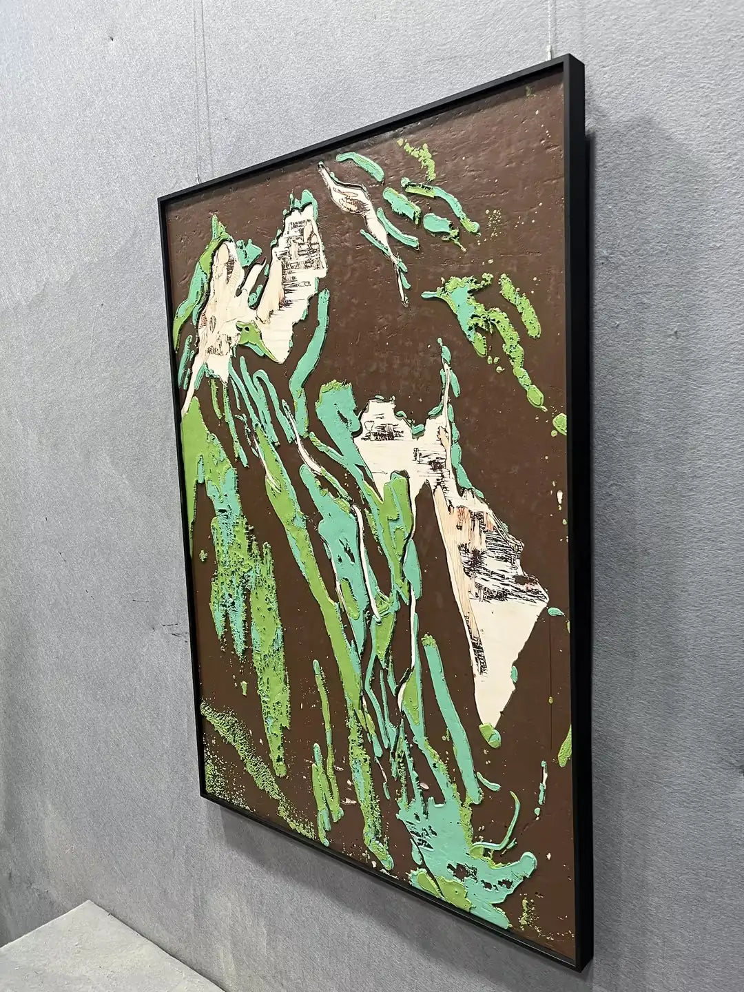 Brushstroke Hand Painted Abstract Wall Art Vertical Design | Art Smiley Decor UAE