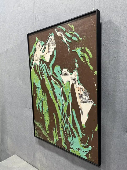 Brushstroke Hand Painted Abstract Wall Art Vertical Design | Art Smiley Decor UAE