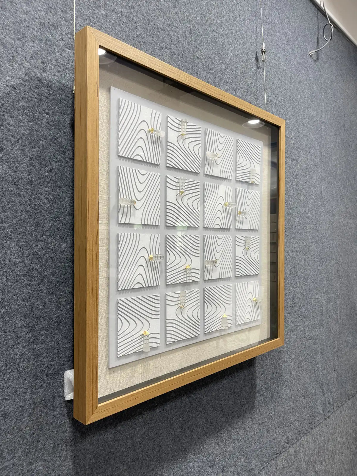 Shimmering Gold Foil Abstract Wall Art Square Design | Art Smiley Decor UAE