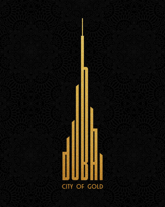 Dubai City Of Gold With Black Pattern
