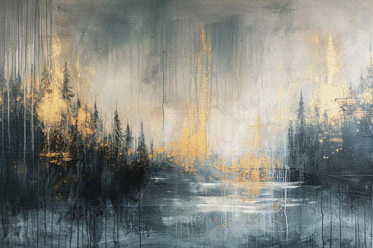 Forest Gold Drip Art