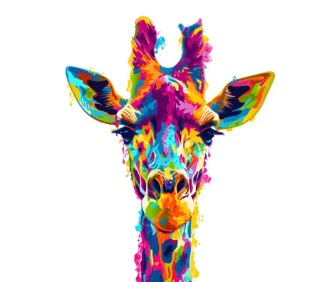 Giraffe With Colorful Spots Giraffes Head