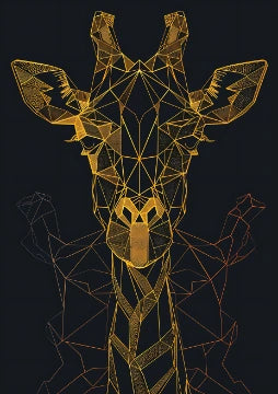 Giraffe With Geometric Pattern Its Face