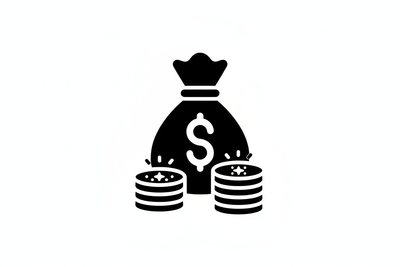 icon for earn in black and white with no circle 