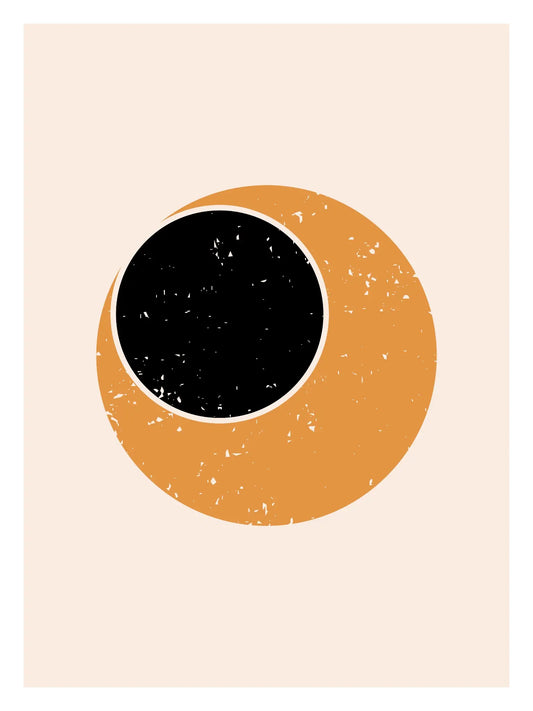 Minimal Geometric Black Orange