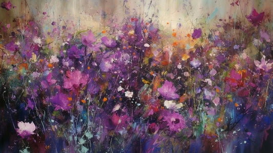 Painting Purple Flowers With Word Purple It