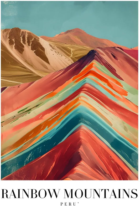 Elegant Portrait of Rainbow Mountains Peru